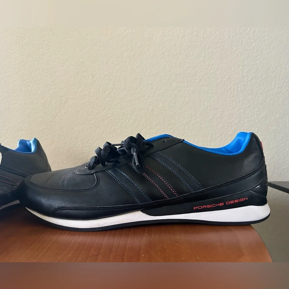 NWT Adidas Porsche Design TR 1.1 Black Bluebird Men's Size 11.5 LaceUp Red Drive